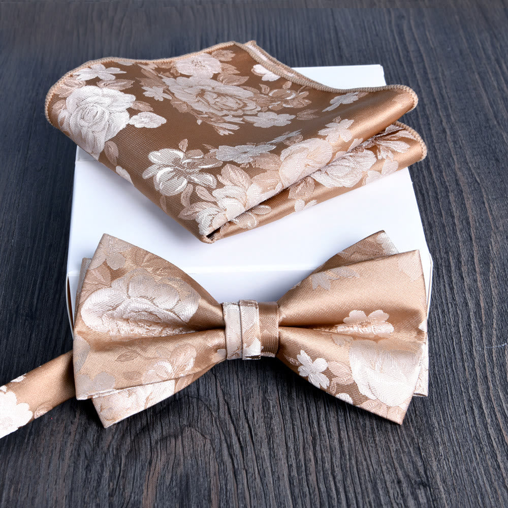 2-teiliges Herren-Einstecktuch-Set aus glänzendem Stoff mit floralem Muster - Stil Nr. 4 - image 3