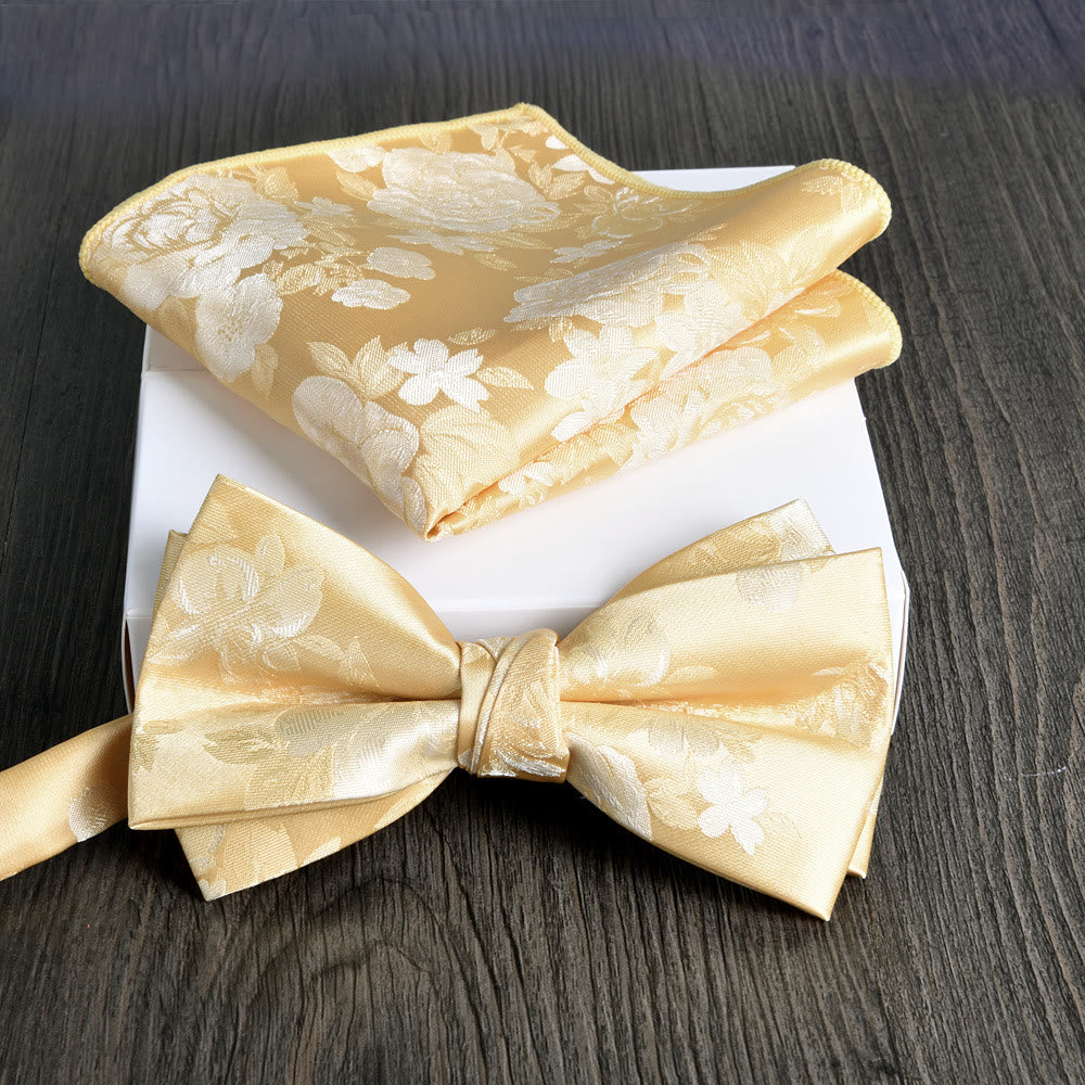 2-teiliges Herren-Einstecktuch-Set aus glänzendem Stoff mit floralem Muster - Stil Nr. 7 - image 6