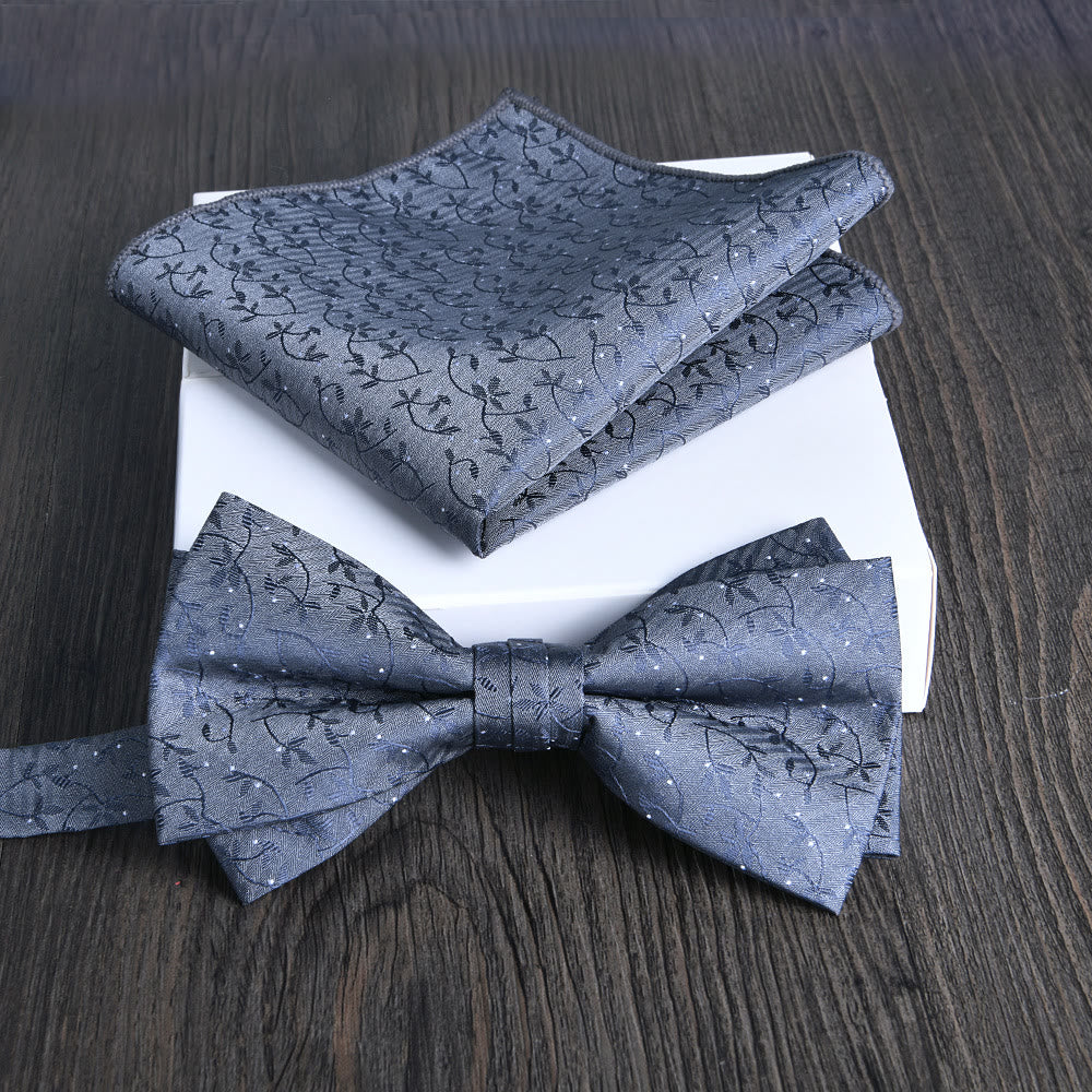 2-teiliges Herren-Einstecktuch-Set aus glänzendem Stoff mit floralem Muster - Stil Nr. 8 - image 7