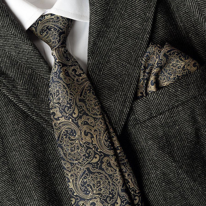 5-teiliges Krawatten-Set für Herren mit Paisley-Muster in Grau - image 1