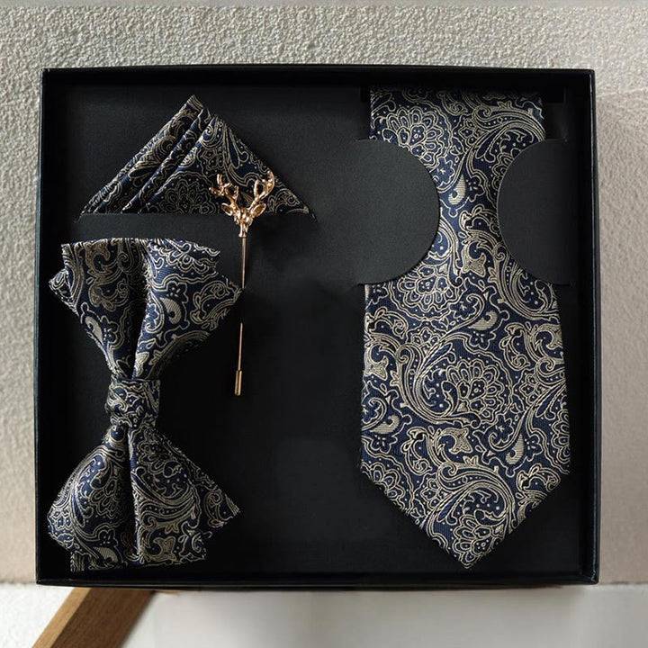 5-teiliges Krawatten-Set für Herren mit Paisley-Muster in Grau - 5 Stück - image 0