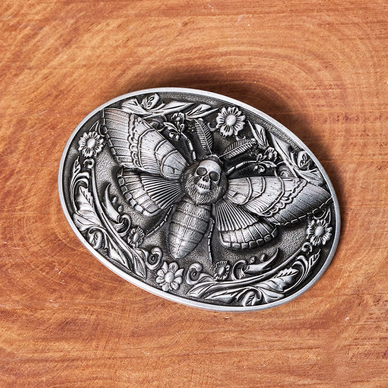 Ledergürtel „Dark Elegance“ mit Totenkopf-Mottenschnalle - image 9