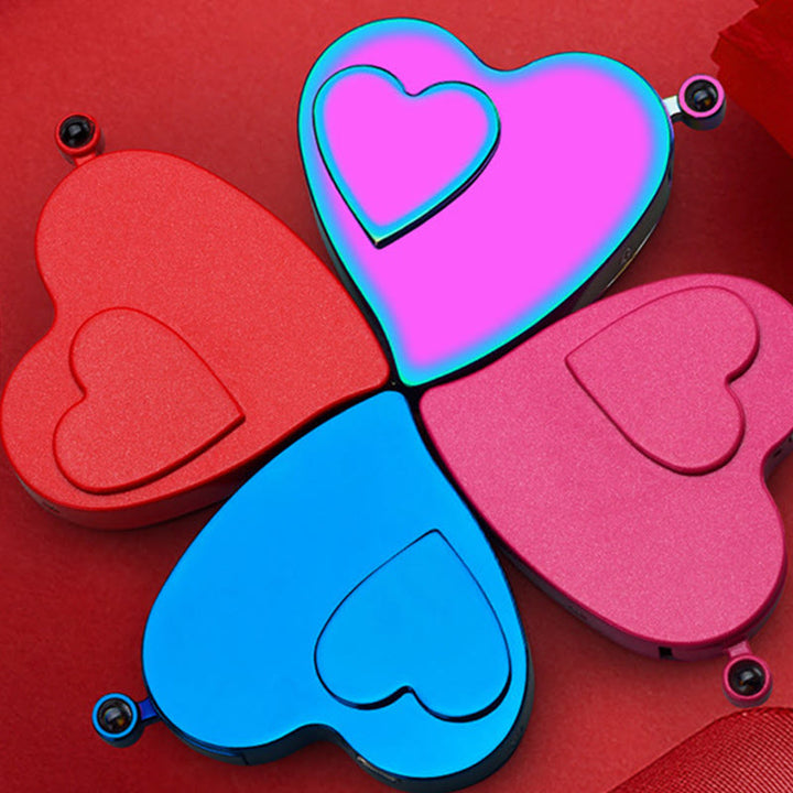 Romantisches, farbenfrohes Gas-Elektro-Doppelzündfeuerzeug in Herzform - image 6