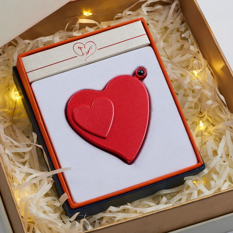 Romantisches, farbenfrohes Gas-Elektro-Doppelzündfeuerzeug in Herzform - Rot - image 7