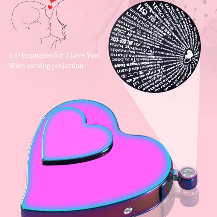 Romantisches, farbenfrohes Gas-Elektro-Doppelzündfeuerzeug in Herzform - image 4