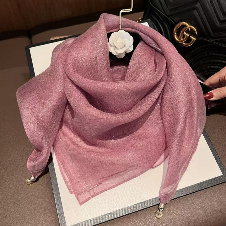 Damen-Schal, strukturiert, verziert, leicht und fließend - Rosa - image 0