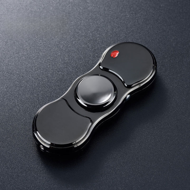 Elektronisches 2-in-1-Fingerspitzen-Gyro-LED-Farblicht-Feuerzeug - Schwarz - image 2