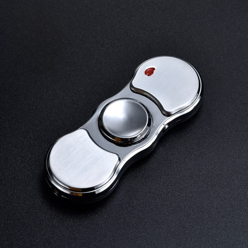 Elektronisches 2-in-1-Fingerspitzen-Gyro-LED-Farblicht-Feuerzeug - Silber - image 8