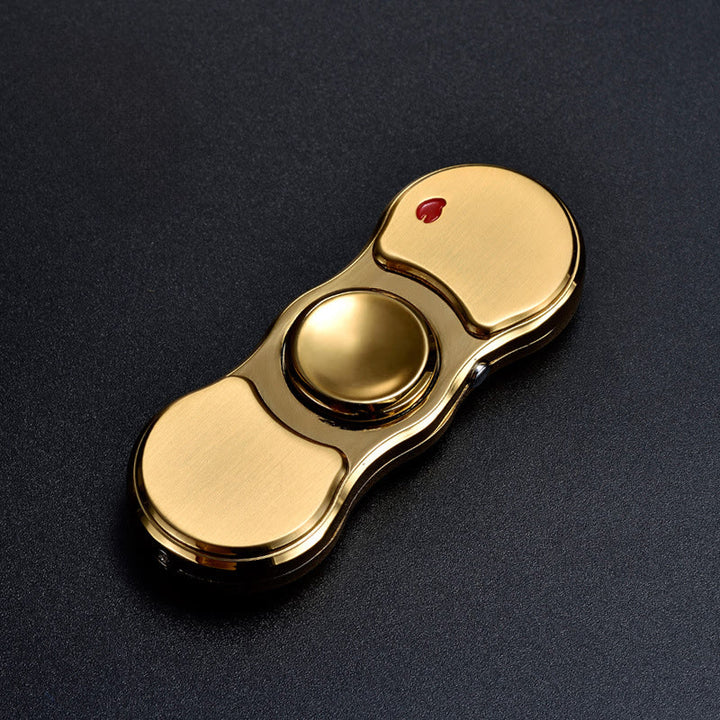 Elektronisches 2-in-1-Fingerspitzen-Gyro-LED-Farblicht-Feuerzeug - Golden - image 6