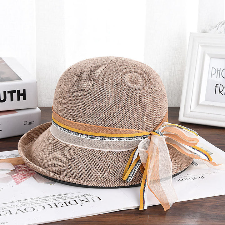 Damen-Strick-Bucket-Hat mit Schleifenverzierung - Khaki - M (22 1/2'') - image 4