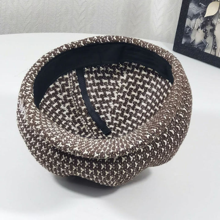 Mehrfarbige Strickmütze mit Baskenmützenmuster für Damen - image 3