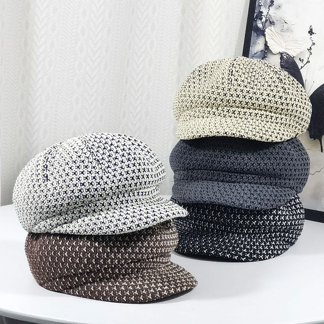 Mehrfarbige Strickmütze mit Baskenmützenmuster für Damen - image 8