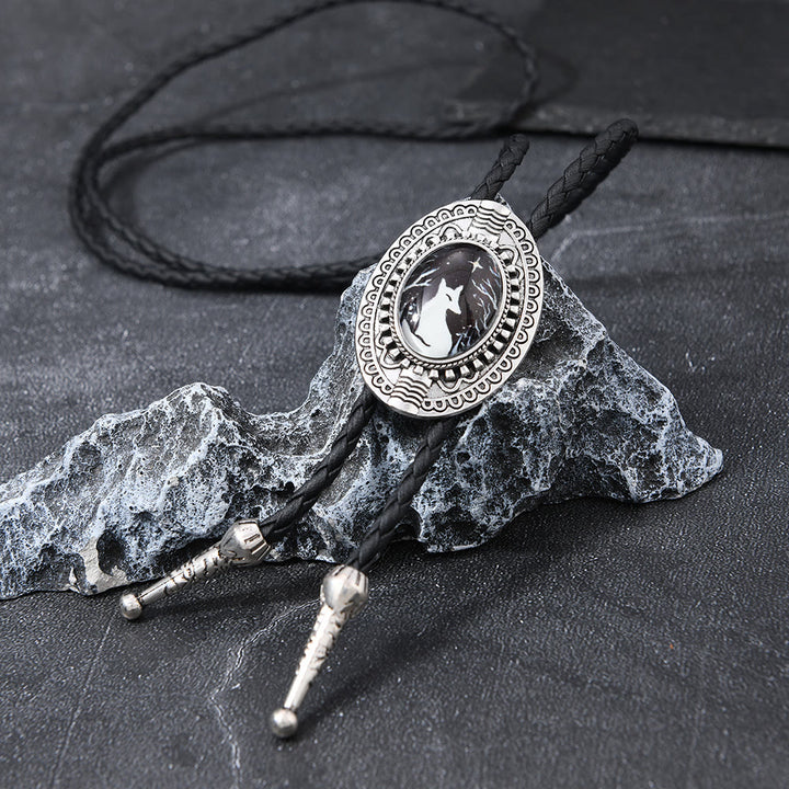 Nachtszene Mystic Fox Western Bolo Krawatte - Schwarz - image 0