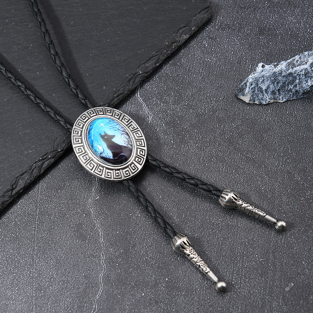 Nachtszene Mystic Fox Western Bolo Krawatte - Blau - image 4
