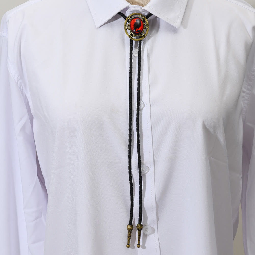 Bolo-Krawatte mit gotischem Rabenmuster im Western-Stil. - image 1