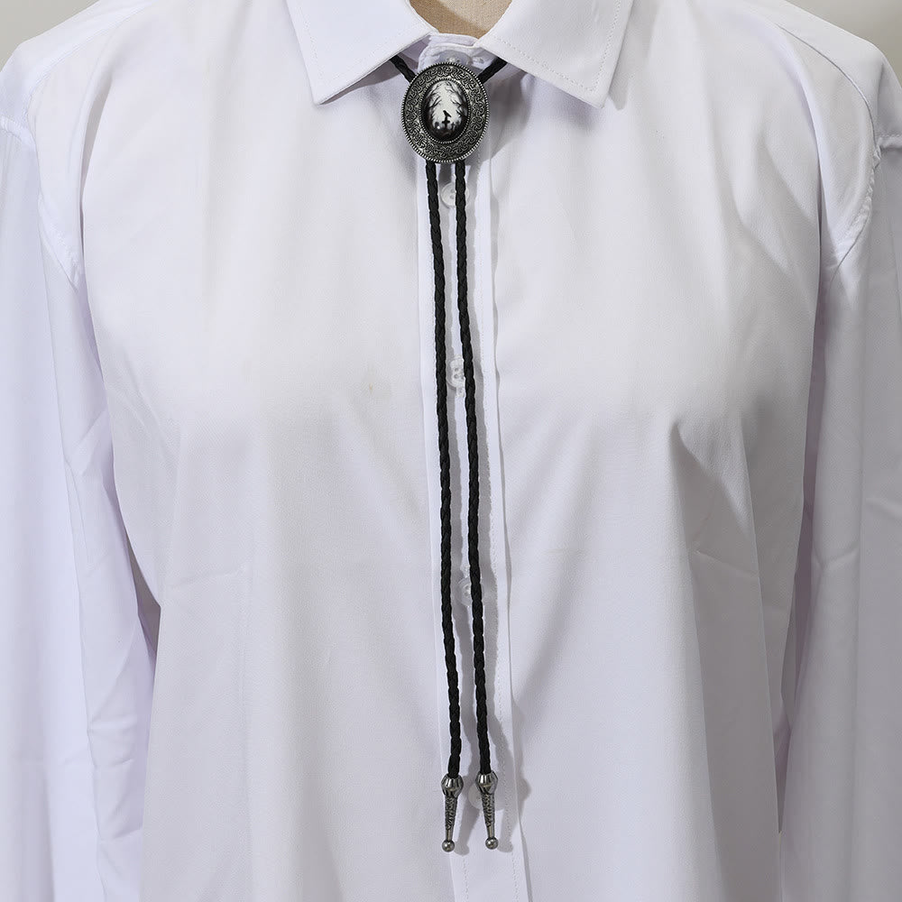 Bolo-Krawatte mit gotischem Rabenmuster im Western-Stil. - image 5