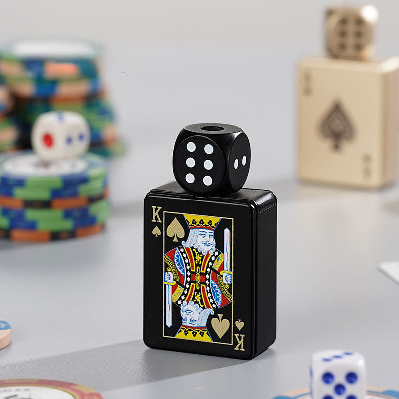 Drehbarer Würfel PokerShape Nachfüllbares Butanfeuerzeug - Schwarze Pik K - image 10
