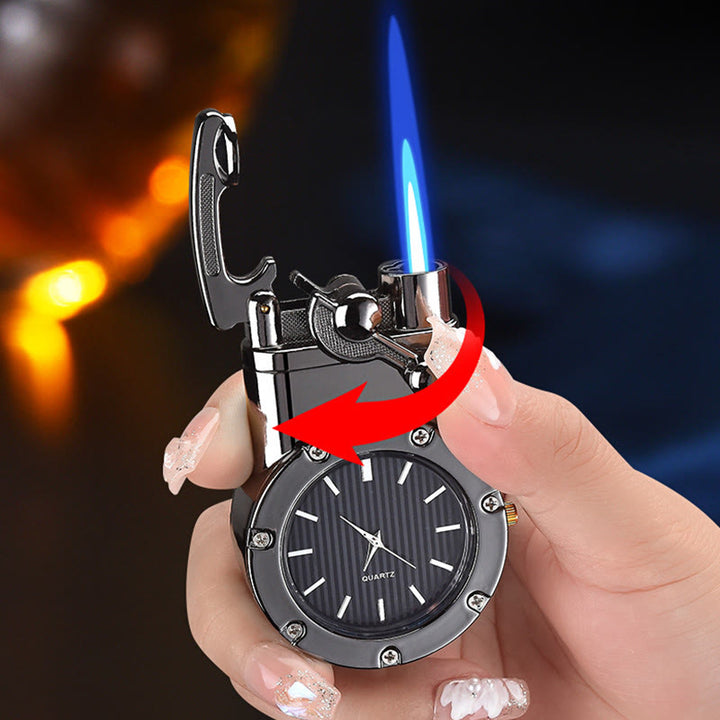 Retro-Butanfeuerzeug mit Kipphebel, aufblasbarem Uhrwerk - image 3