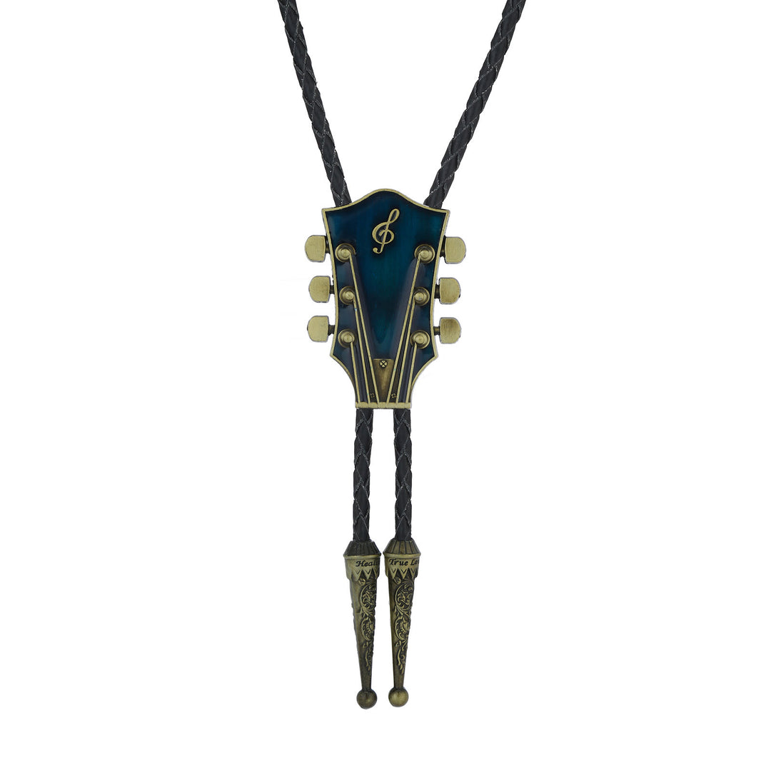 Bolo-Krawatte im Retro-Stil mit Gitarrenform und Metallrahmen. - image 3