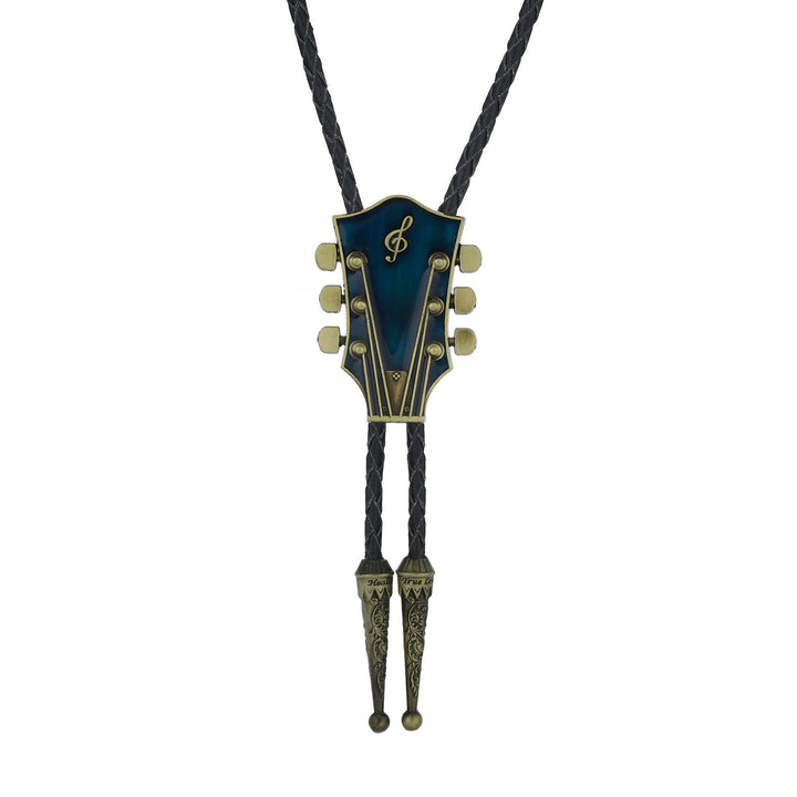 Bolo-Krawatte im Retro-Stil mit Gitarrenform und Metallrahmen. - image 3