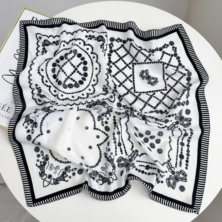 Retro-Einstecktuch mit kontrastierendem Cashew-Muster und Blumenschnalle - Stil Nr. 9 - image 14