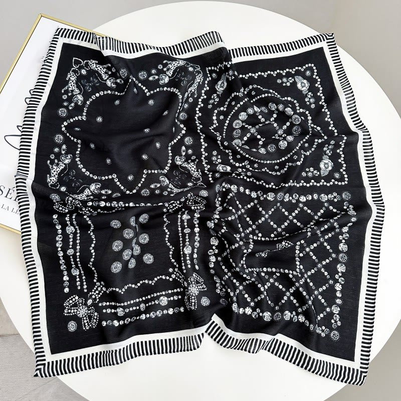 Retro-Einstecktuch mit kontrastierendem Cashew-Muster und Blumenschnalle - Stil Nr. 10 - image 15