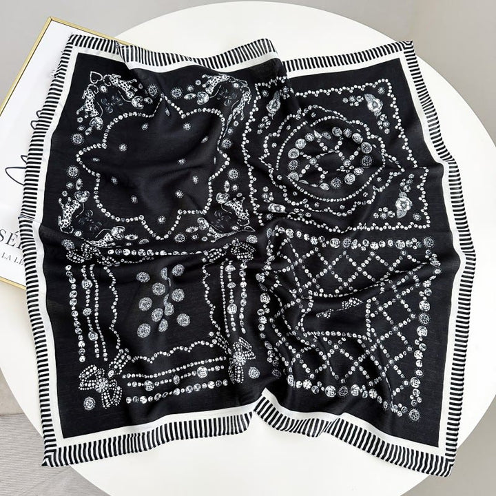 Retro-Einstecktuch mit kontrastierendem Cashew-Muster und Blumenschnalle - Stil Nr. 10 - image 15