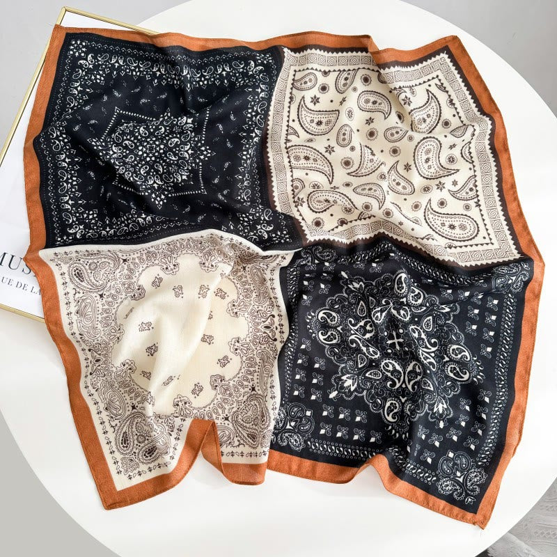 Retro-Einstecktuch mit kontrastierendem Cashew-Muster und Blumenschnalle - Stil Nr. 2 - image 7