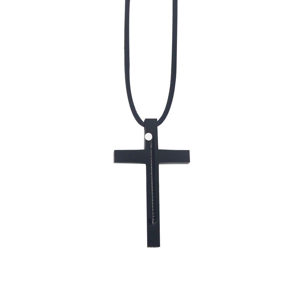Tragbares Gadget Nadelkreuz-Anhänger-Halskette - Schwarz - image 1