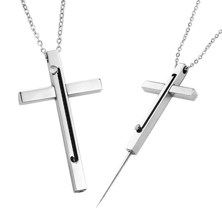 Tragbares Gadget Nadelkreuz-Anhänger-Halskette - Silber - image 4