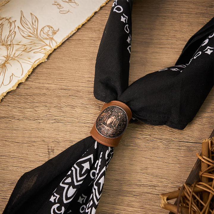 Einstecktuch mit Paisley-Cashew-Muster und brauner Segelboot-Schnalle - Stil Nr. 2 - image 2