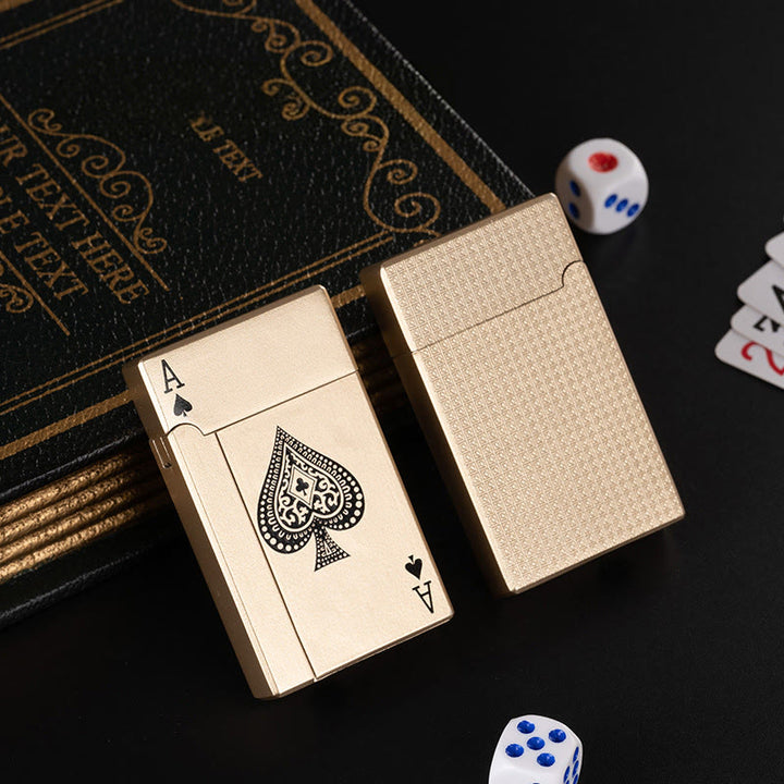 Kreatives Metall-Spaten-Butanfeuerzeug - Pik-Ass - image 1