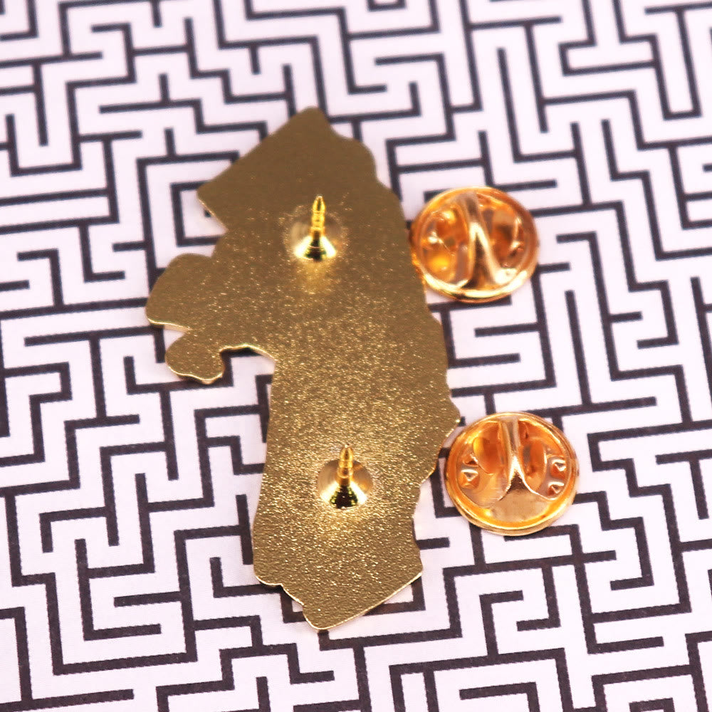 Goldene Emaille-Brosche mit kalifornischem Mohnblumenmotiv - image 3