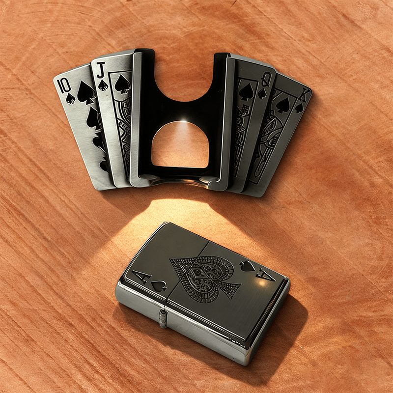 Herren-Ledergürtel „Poker Flush“ zum Selbermachen mit verstecktem Feuerzeug - image 1