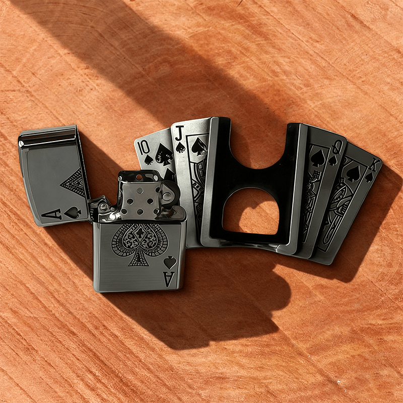 Herren-Ledergürtel „Poker Flush“ zum Selbermachen mit verstecktem Feuerzeug - image 2