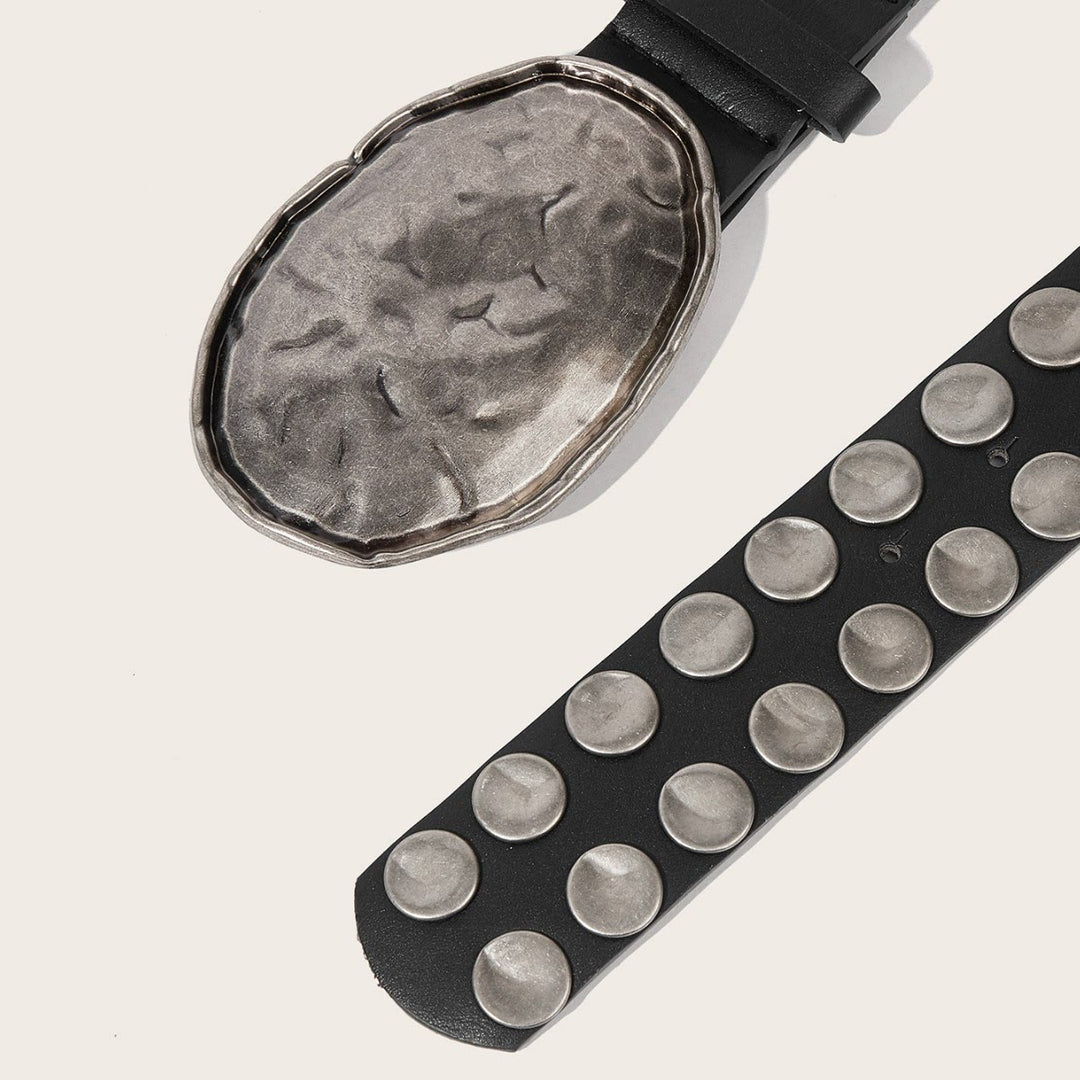Rock Hammered Buckle Punk-inspirierter, nietenbesetzter Ledergürtel - image 1