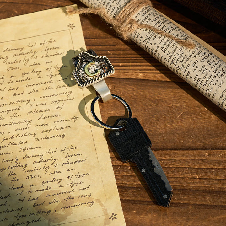 Schlüsselanhänger im Western-Retro-Stil mit Buchstaben und schlüsselförmigem Messer - image 7