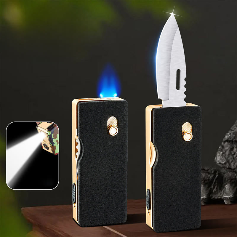2-in-1 Golden Horse Relief Lighting Klappmesser Feuerzeug - Schwarz - image 7