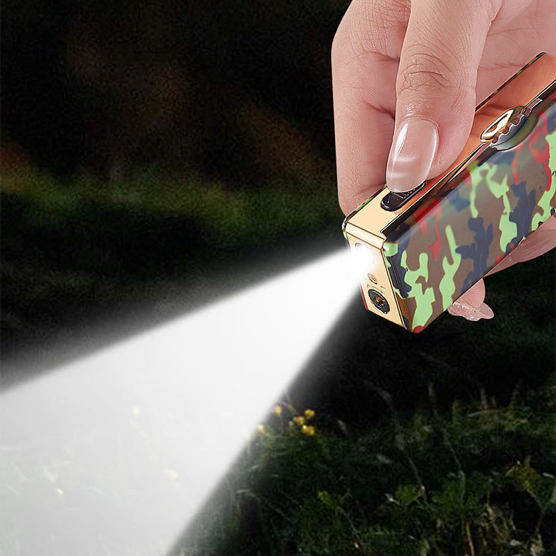 2-in-1 Golden Horse Relief Lighting Klappmesser Feuerzeug - image 1