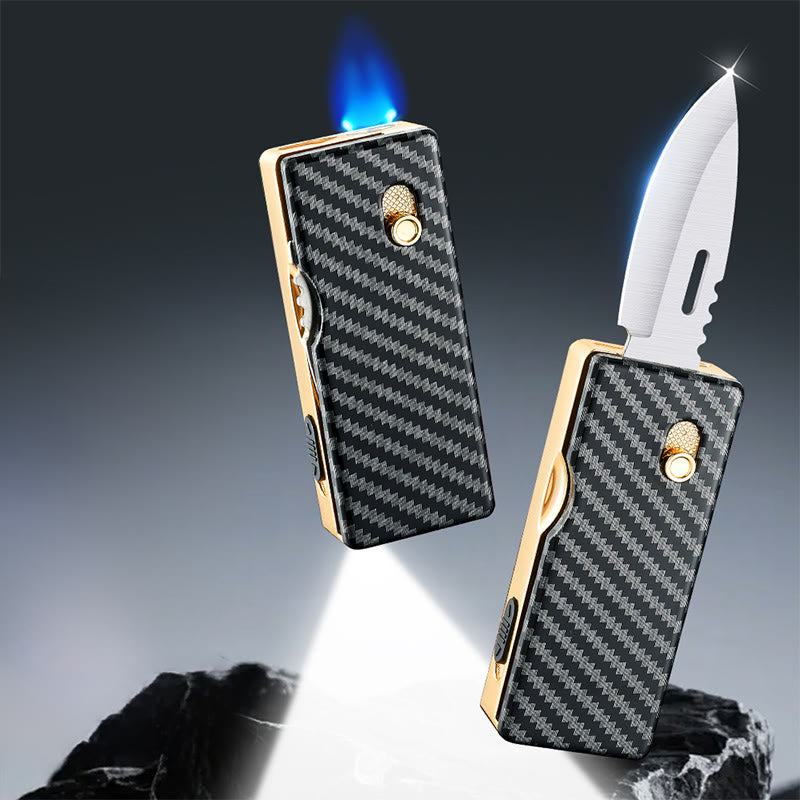 2-in-1 Golden Horse Relief Lighting Klappmesser Feuerzeug - image 5
