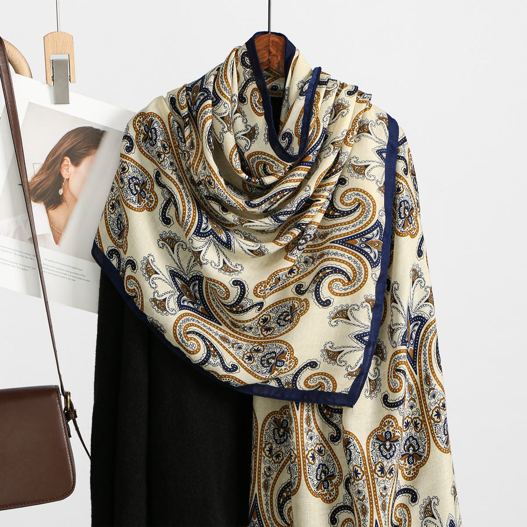 Damen-Schal mit Retro-Cashew-Print, dünn - Stil Nr. 1 - image 0