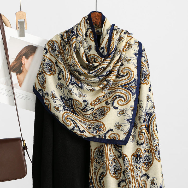 Damen-Schal mit Retro-Cashew-Print, dünn - Stil Nr. 1 - image 0