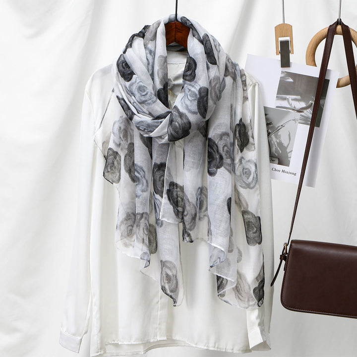 Sommer-Sonnenschutzschal mit Blumenmuster für Damen - image 1
