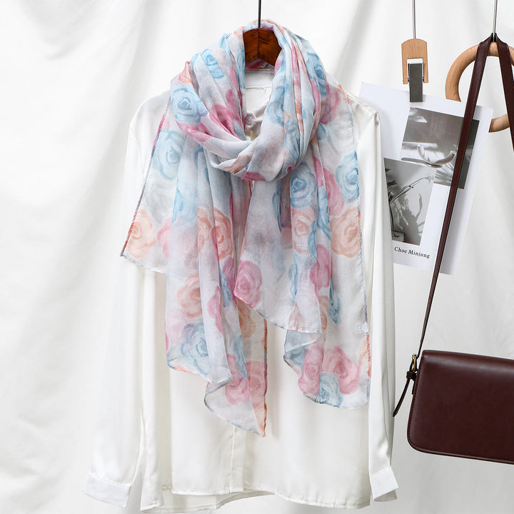 Sommer-Sonnenschutzschal mit Blumenmuster für Damen - image 3