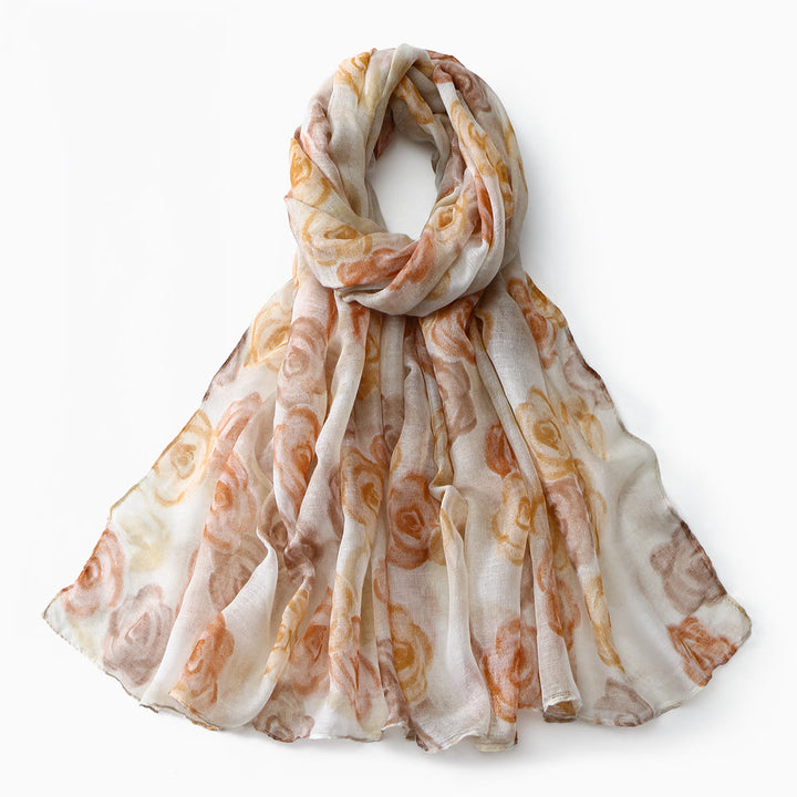 Sommer-Sonnenschutzschal mit Blumenmuster für Damen - Khaki - image 4