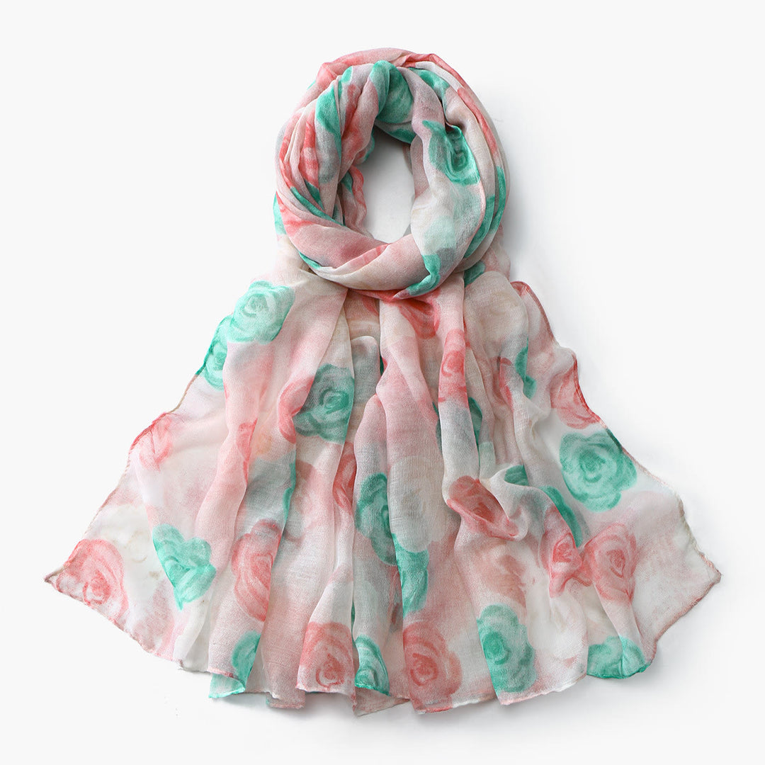 Sommer-Sonnenschutzschal mit Blumenmuster für Damen - Rosa - image 5