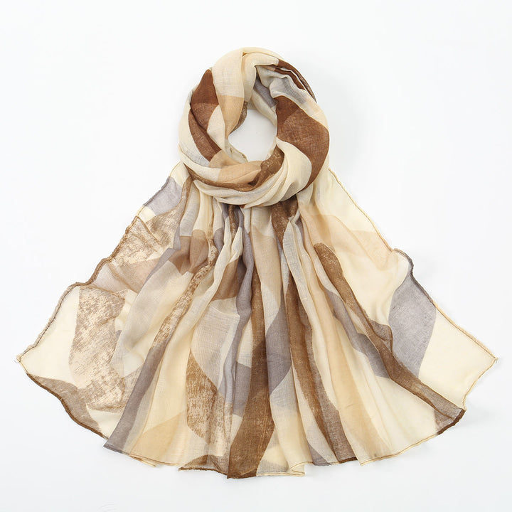 Damen-Sommerschal, mehrfarbig, dünn, Sonnenschutz-Schal - Beige - image 0