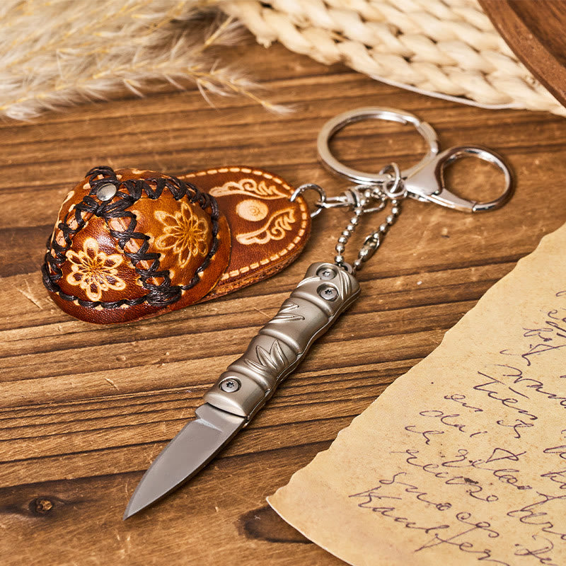Western-Klappmesser aus Silber, Cowboyhut-Anhänger, Schlüsselanhänger - Baseballkappe - image 6