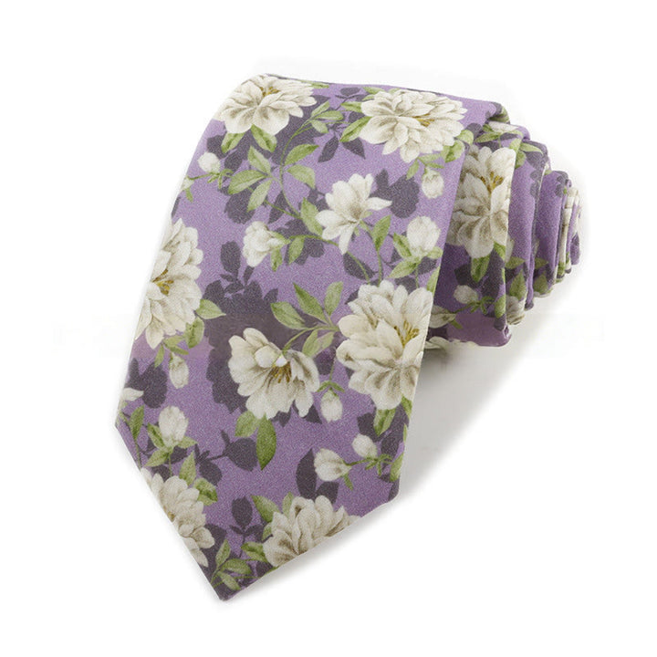 Elegante Herren-Krawatte aus Baumwolle im Vintage-Stil mit Blumenmuster - Stil Nr. 6 - image 6