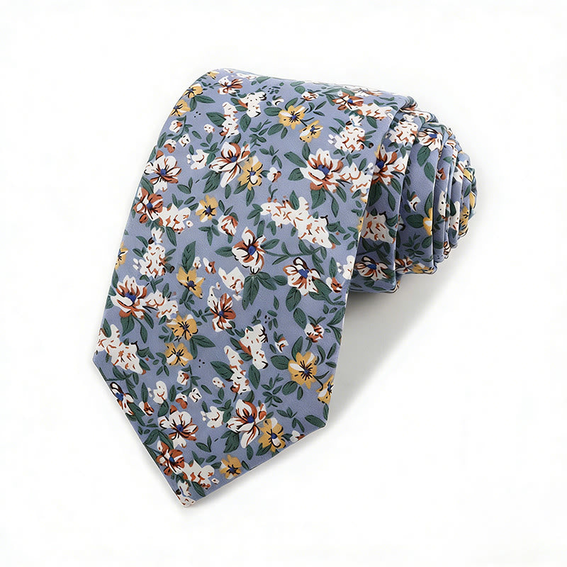 Elegante Herren-Krawatte aus Baumwolle im Vintage-Stil mit Blumenmuster - Stil Nr. 4 - image 4
